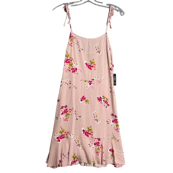 New Express Floral Fit And Flare Dress Womens S‎ Pink Print Breezy Mini - Picture 1 of 9